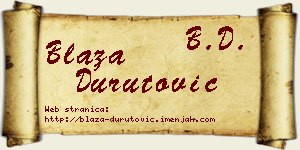 Blaža Durutović vizit kartica